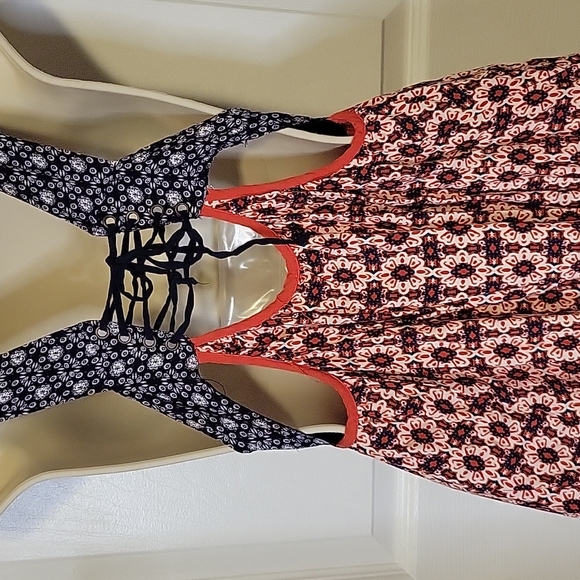 Lulus La Vie en Roses Floral Print mini Dress in Navy Blue and Red Size xs - Picture 7 of 10